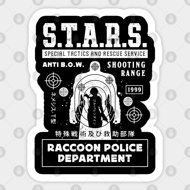 Raccoon City Shooting Range White Sticker by Lagelantee